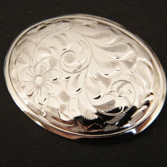 Vintage Sterling Silver Forstner Brooch with Engraved Floral Design - Picture 3 of 7